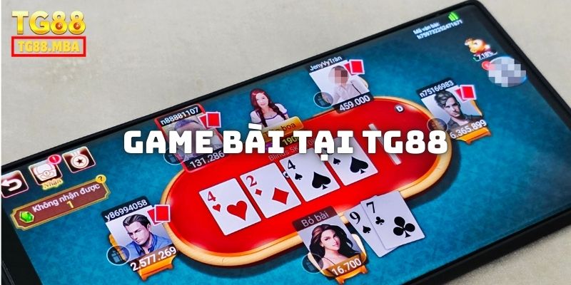 Đa dạng các thể loại game bài tại TG88